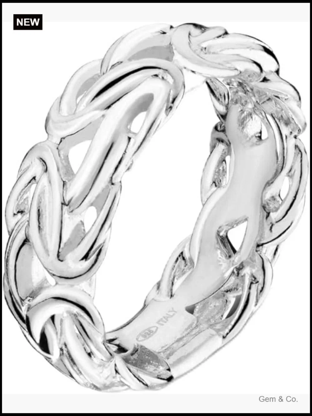 925 Sterling Silver 7mm Byzantine Band Ring Women Italy Handmade
